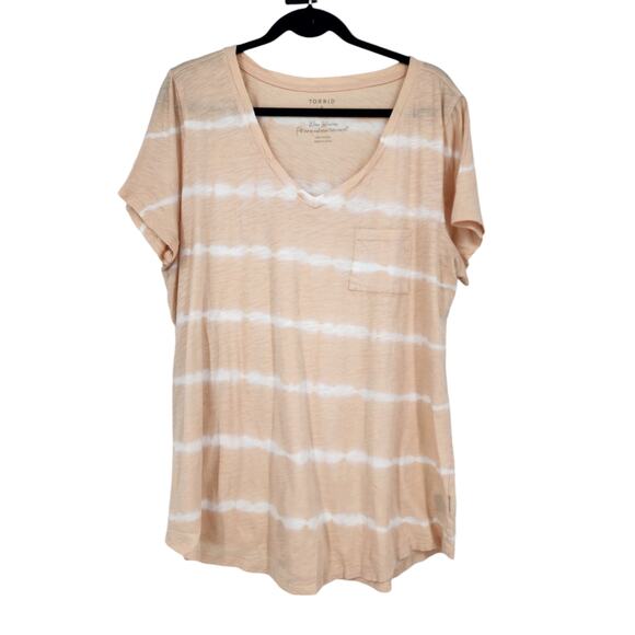 Torrid Pocket Heritage Slub V-Neck Short Sleeve Tunic T-shirt Top Size 2X - Picture 1 of 5